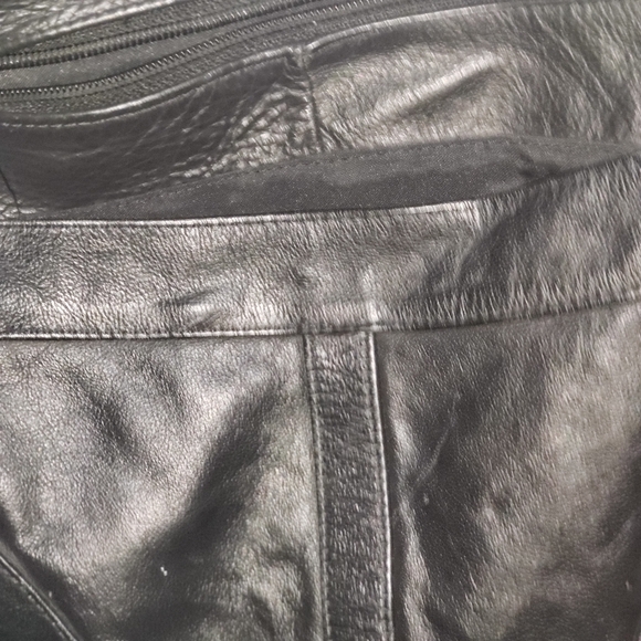 LEATHER SHOULDER BAG WITH 2 STRAPS UNBRANDED VINTAGE GOOD CONDITION. - Picture 2 of 8